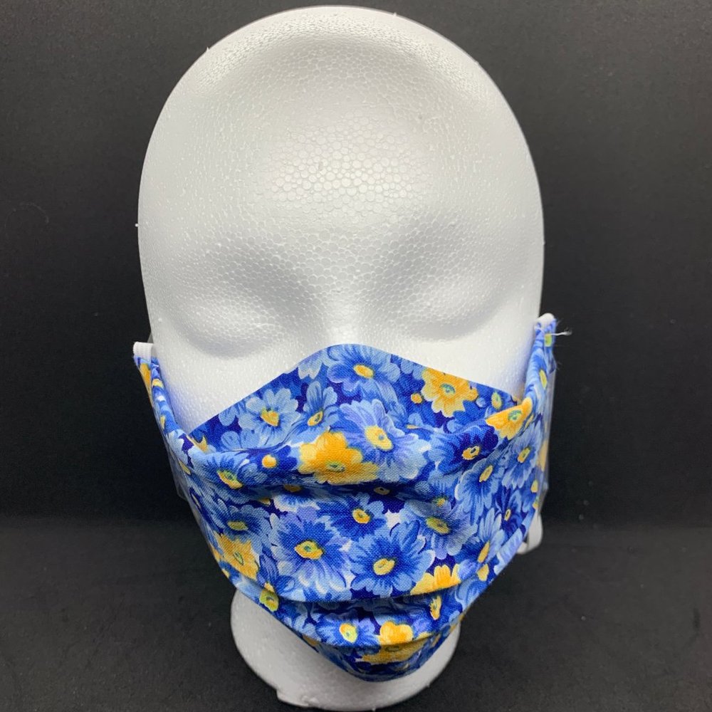 2/$20 Face Mask 3 Layer Nose Bridge Blue Yellow